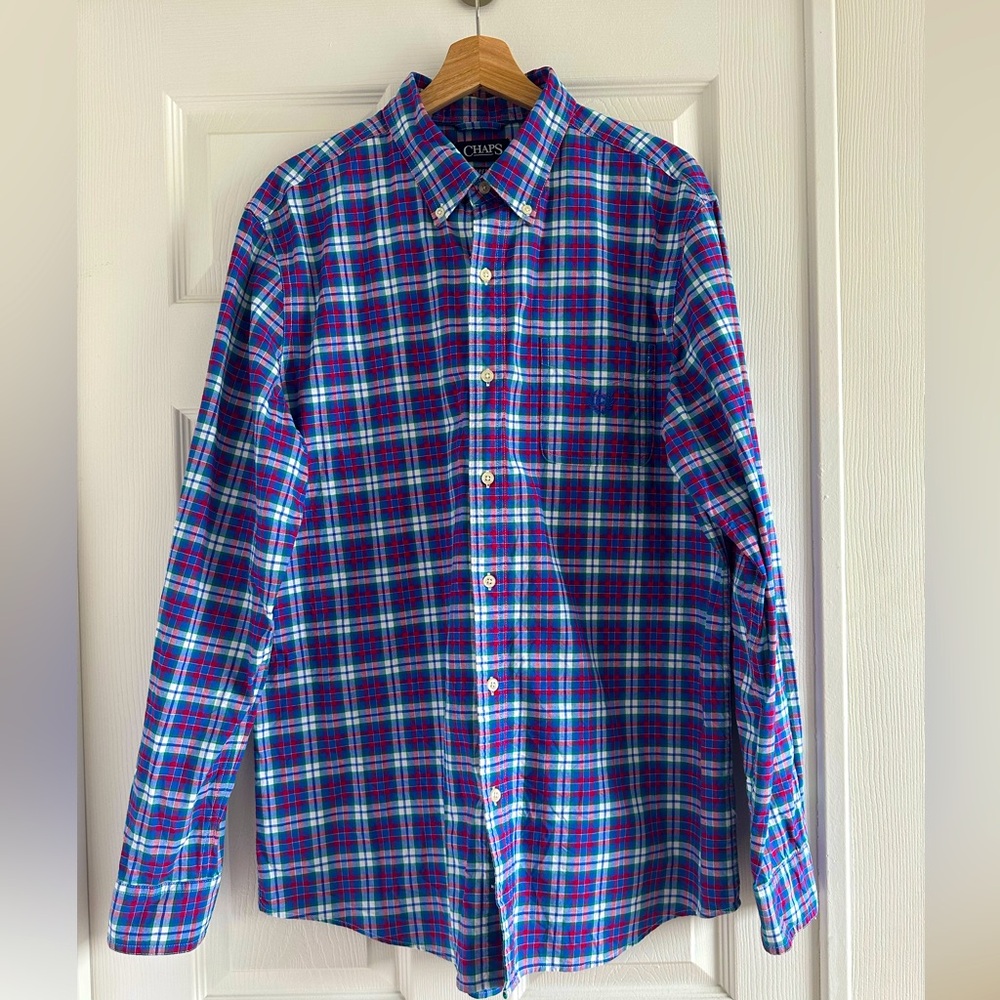 Chaps Men's Multicolor Plaid Button Down Shirt